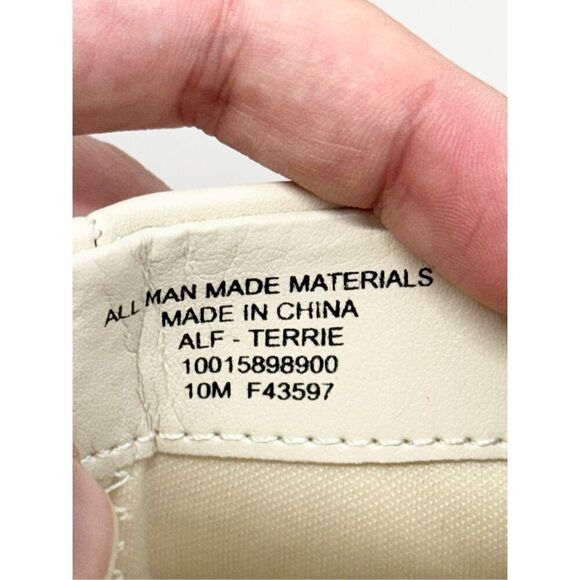 Alfani Boots Size 10 Cream Square Toe Block Heel‎ Faux Leather Rubber Sole - Picture 7 of 11